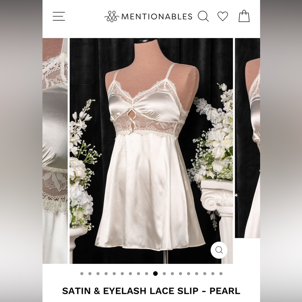 NWT Mentionables Lace Silk Slip